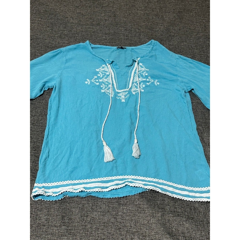 Hannah‎ Women's M Embroidered Tunic Blouse - Picture 5 of 9